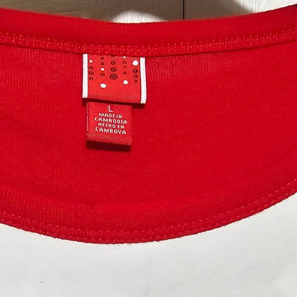 Santa Clause Adult Pajama Top Christmas Long Sleeve Knit Tee Holiday Family LG - Picture 3 of 3